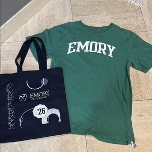 Green Emory T-Shirt and Navy Tote Set